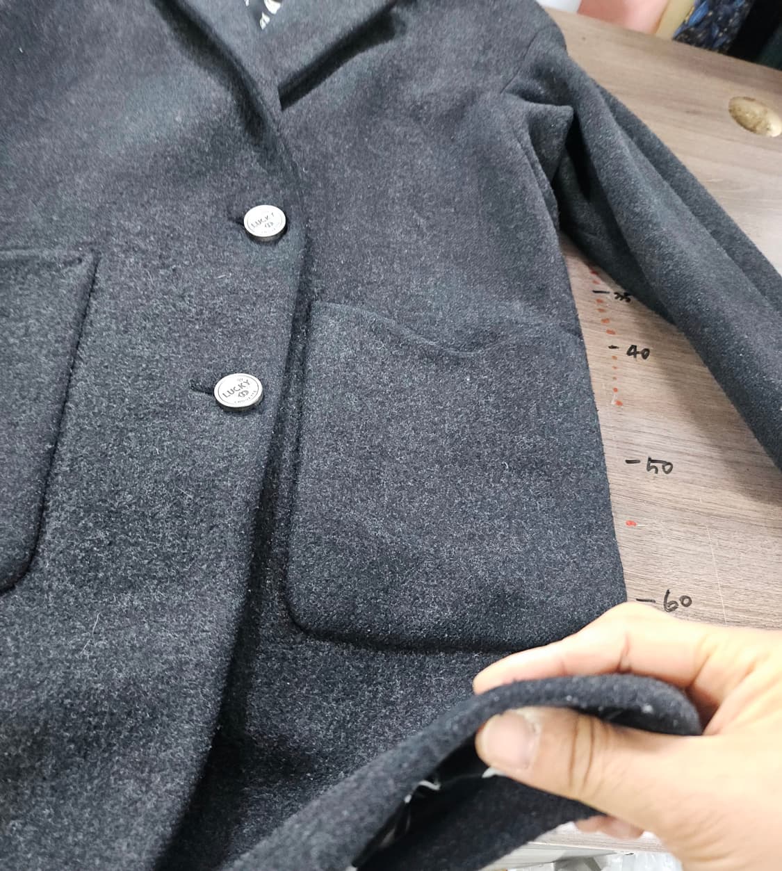 럭키슈에뜨 차콜 울 코트 34사이즈 상품이미지7