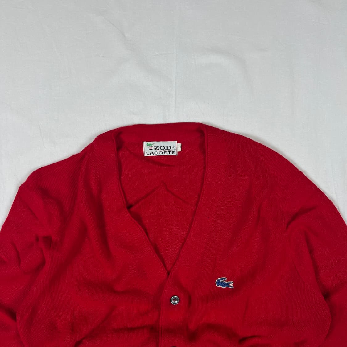 80‘s izod 라코스테 블루 로고 올론아크릴 가디건 상품이미지2