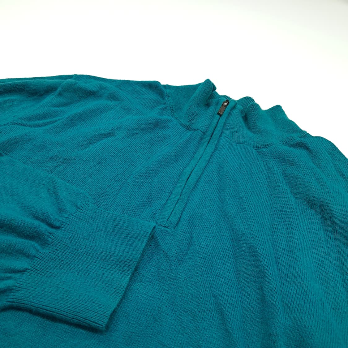 CN906 L 엘엘빈 블루그린 코튼 캐시미어 긴팔 니트 스웨터 상품이미지5