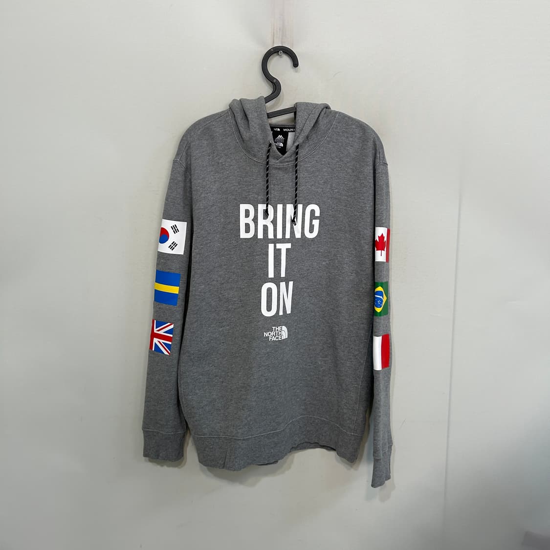 노스페이스 남성 기모 후드티 100 만국기 상품이미지1