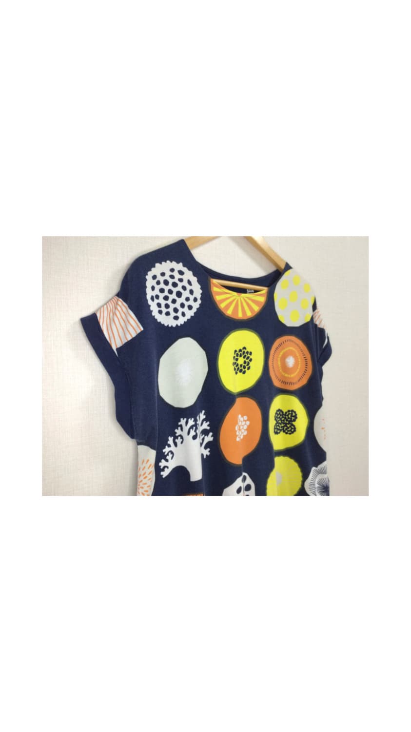 빈티지 컬러 도트 프린팅 티셔츠 상품이미지3