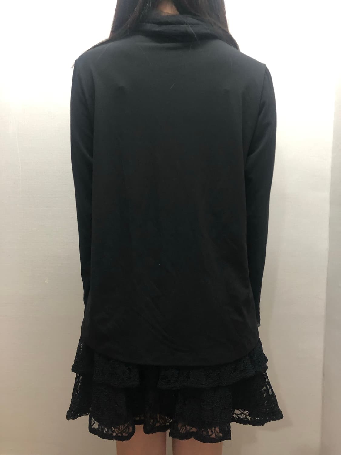 빈티지 블랙 레이스 하이넥 탑 상품이미지9