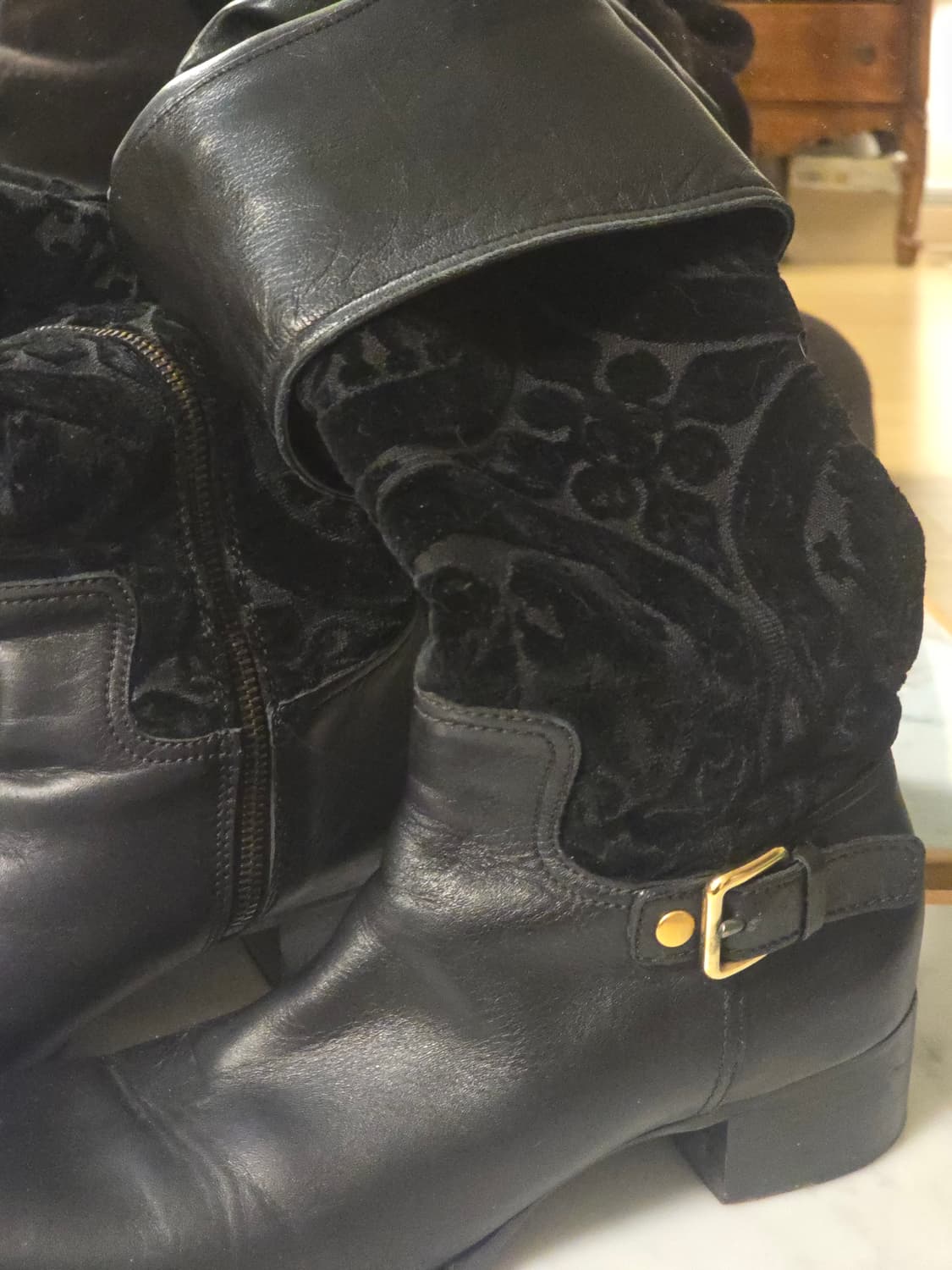 미우미우 miumiu 벨벳 라이딩부츠 37 상품이미지2