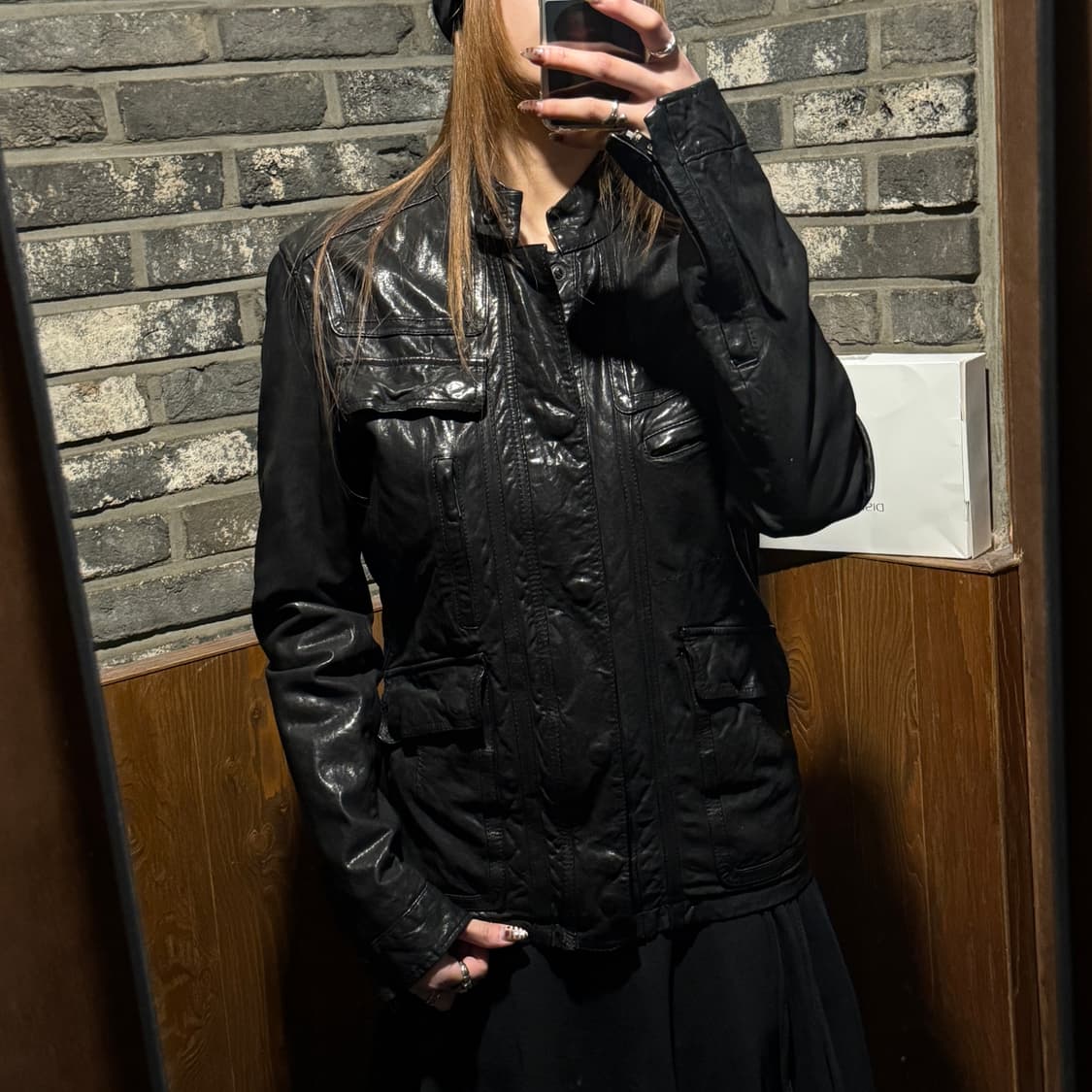 M) SYSTEM 시스템 양가죽 멀티 포켓 레더 자켓 상품이미지8