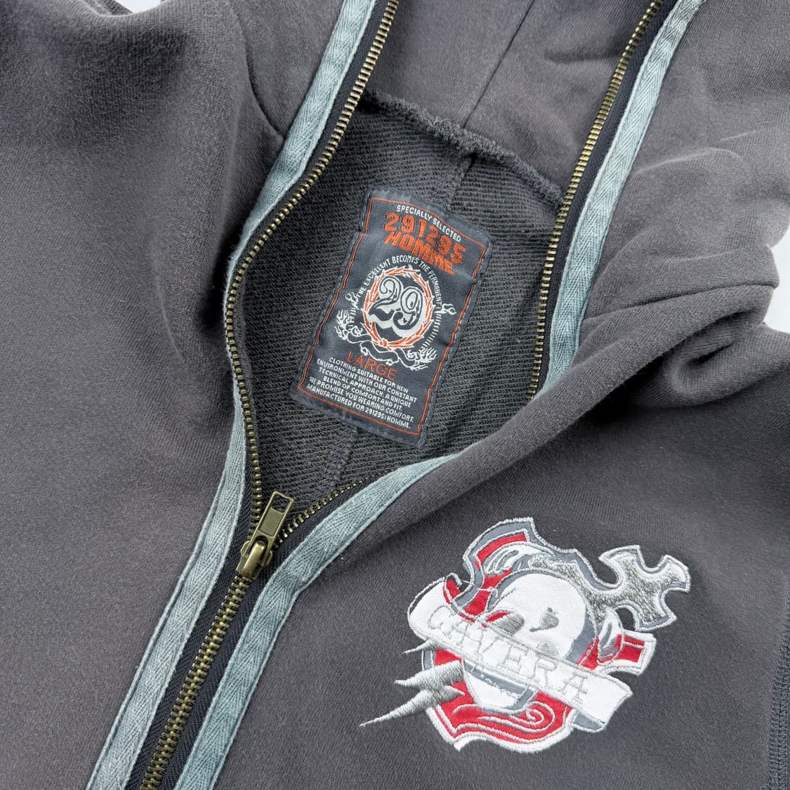 291295=homme 스컬 자수 후드집업 상품이미지5