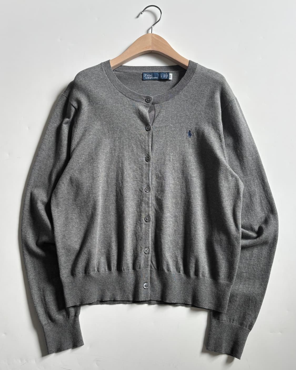 Polo 폴로 랄프로렌 QR화이트라벨 피마코튼 그레이 가디건 상품이미지4