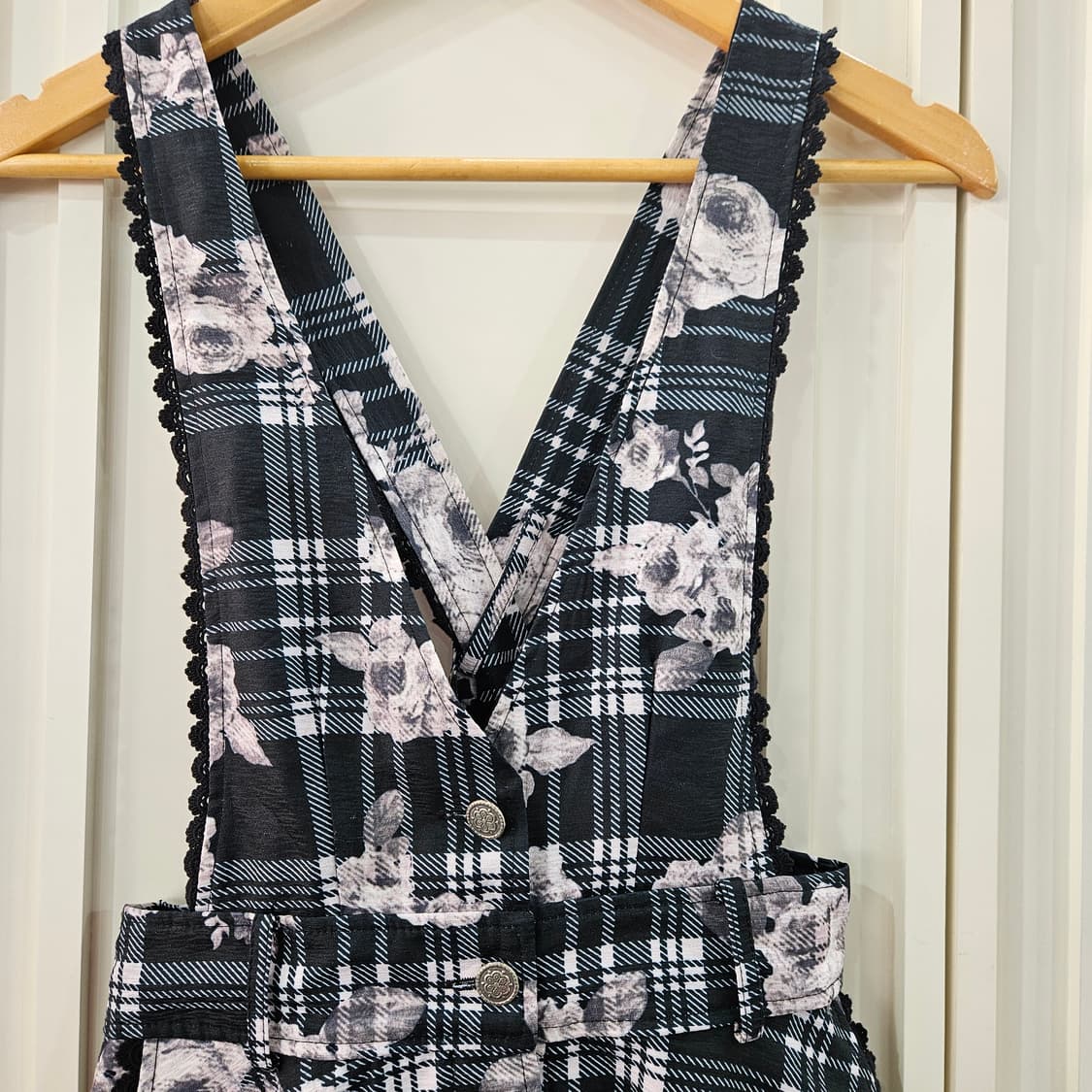 (엑시즈팜 포에티크) 체크 플라워 점퍼스커트 원피스 상품이미지3