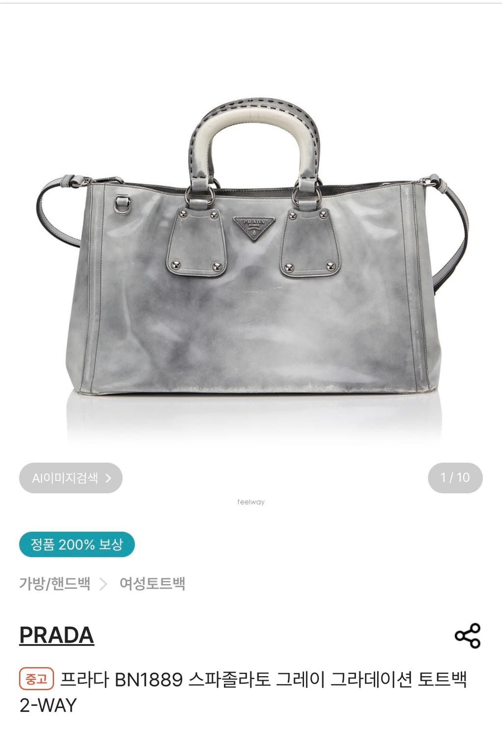 프라다 스파졸라토 그레이 그라데이션 토트백 상품이미지1