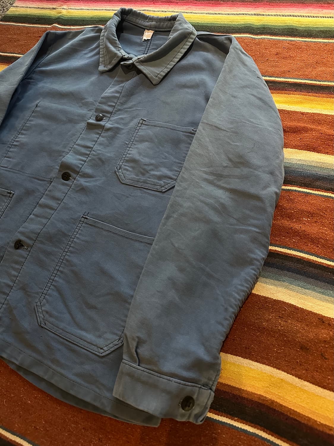 60s 70s 빈티지 프렌치 몰스킨 워크 자켓 상품이미지2