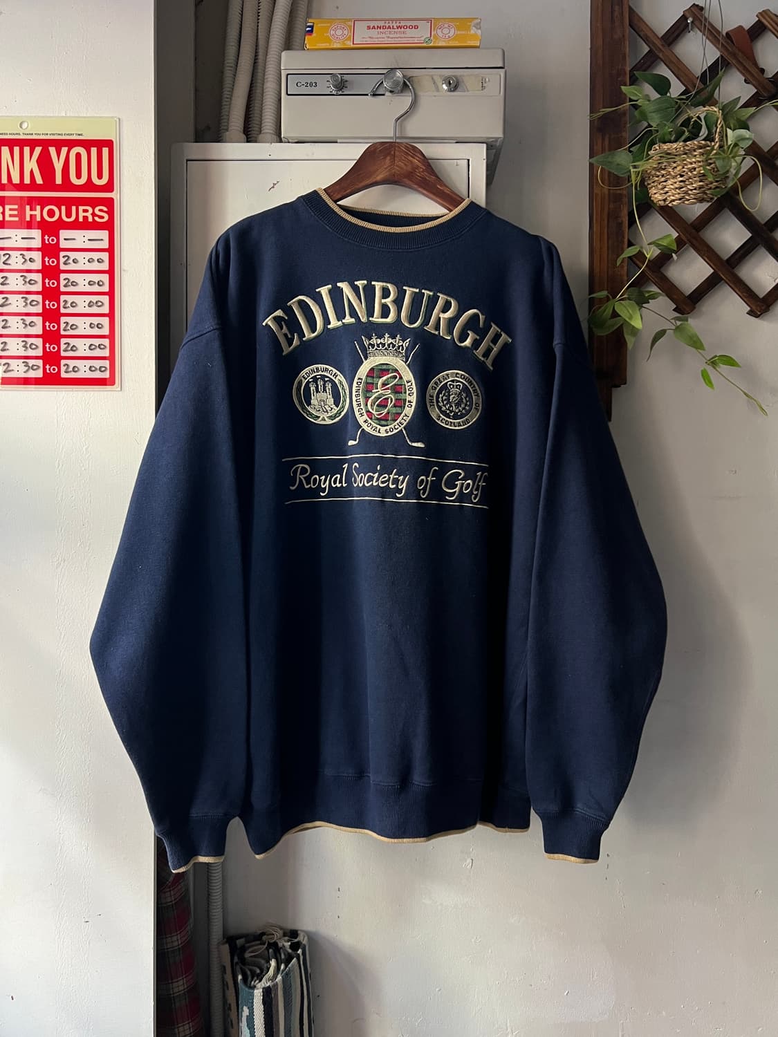 [XL]USA 빈티지 EDINBURGH 골프 네이비 스웻셔츠 상품이미지1