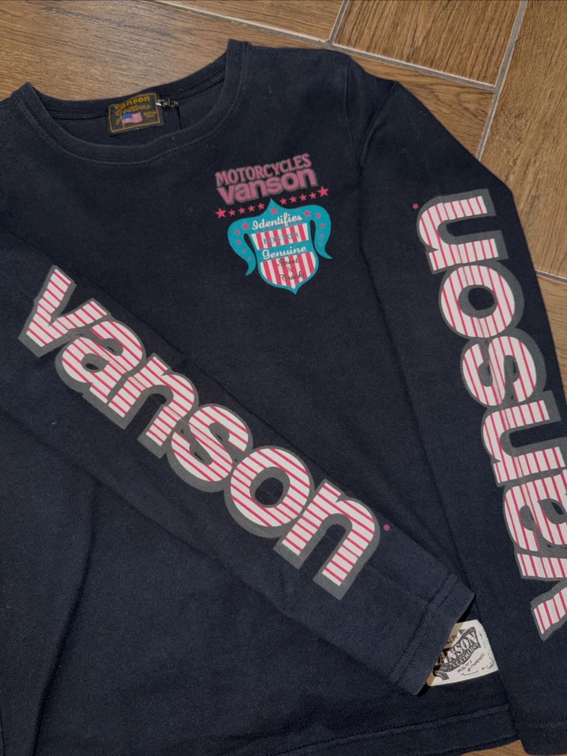 밴슨 핑크 스트라이프 로고 롱슬리브 상품이미지8