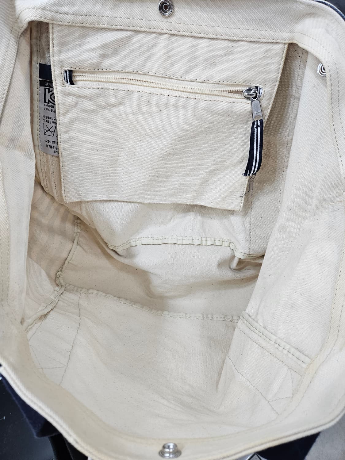 노티카 캔버스 숄더 스트라이프 토드백 상품이미지5