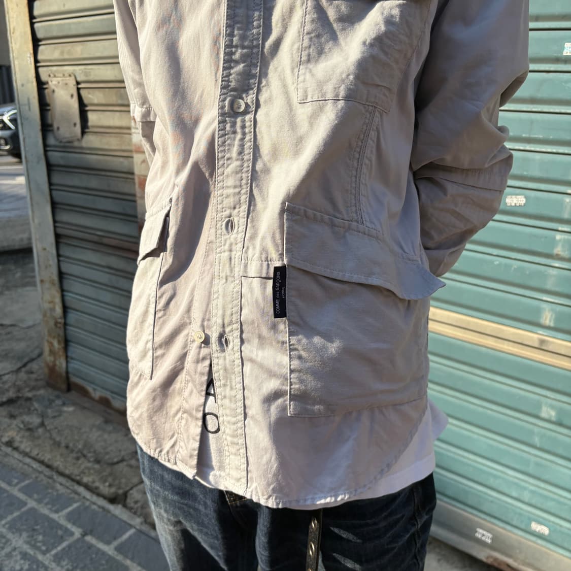 20AW 꼼데가르송 옴므 멀티포켓 그레이 롱슬리브 셔츠 상품이미지2