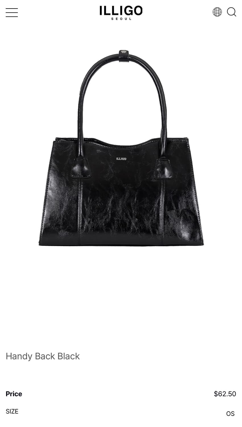 새상품|ILLIGO 일리고 핸디백 블랙 토트백 상품이미지1