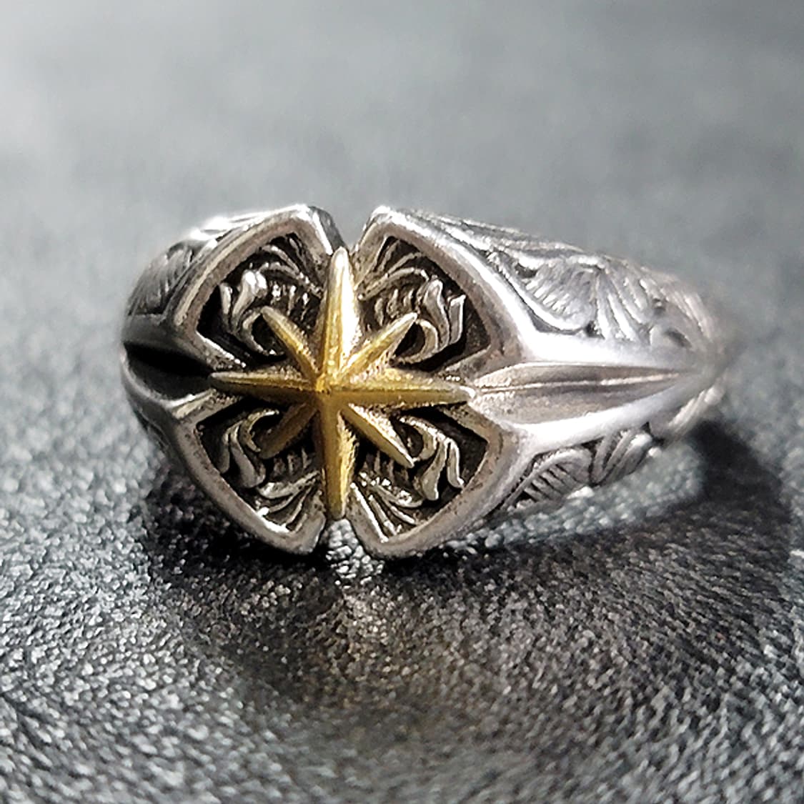 Haren 백동 남자 엔틱 빈티지 명품 고대 별 반지 상품이미지3