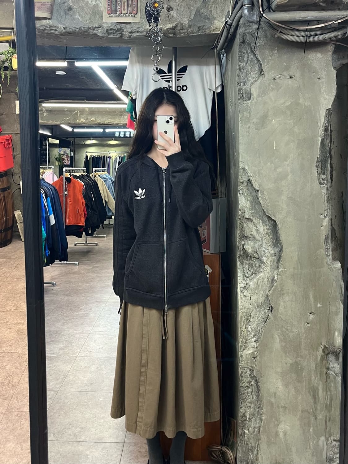 아디다스 기모 투웨이 후드집업 차콜 #csz2855 상품이미지2