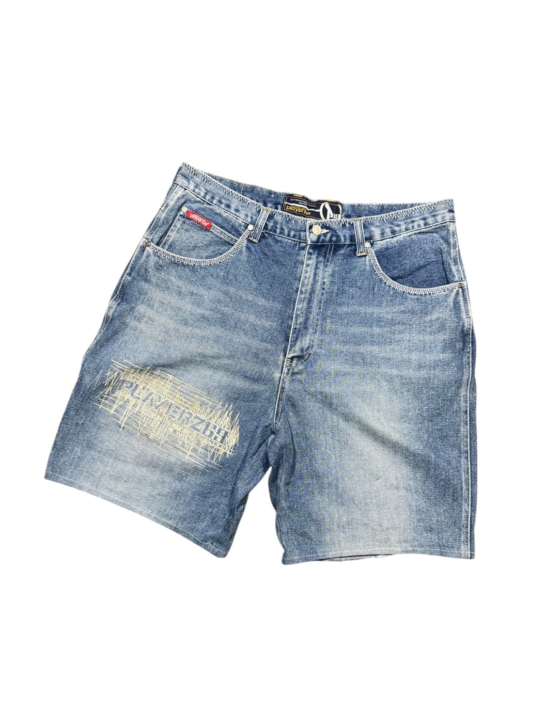 Vintage 빈티지 스티치 디테일 데님 하프팬츠 상품이미지1