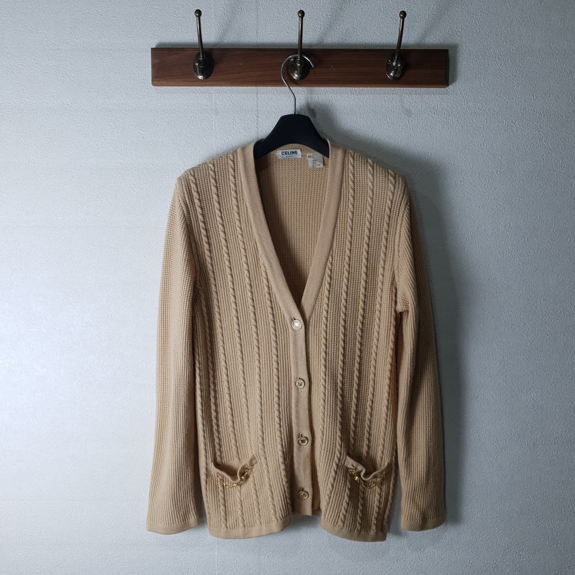 CELINE 셀린느 금장 케이블 포켓 가디건 EUR42 상품이미지1