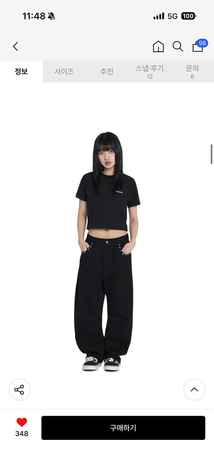 [새상품] 오와이 커브드팬츠 (블랙 / M) 상품이미지5