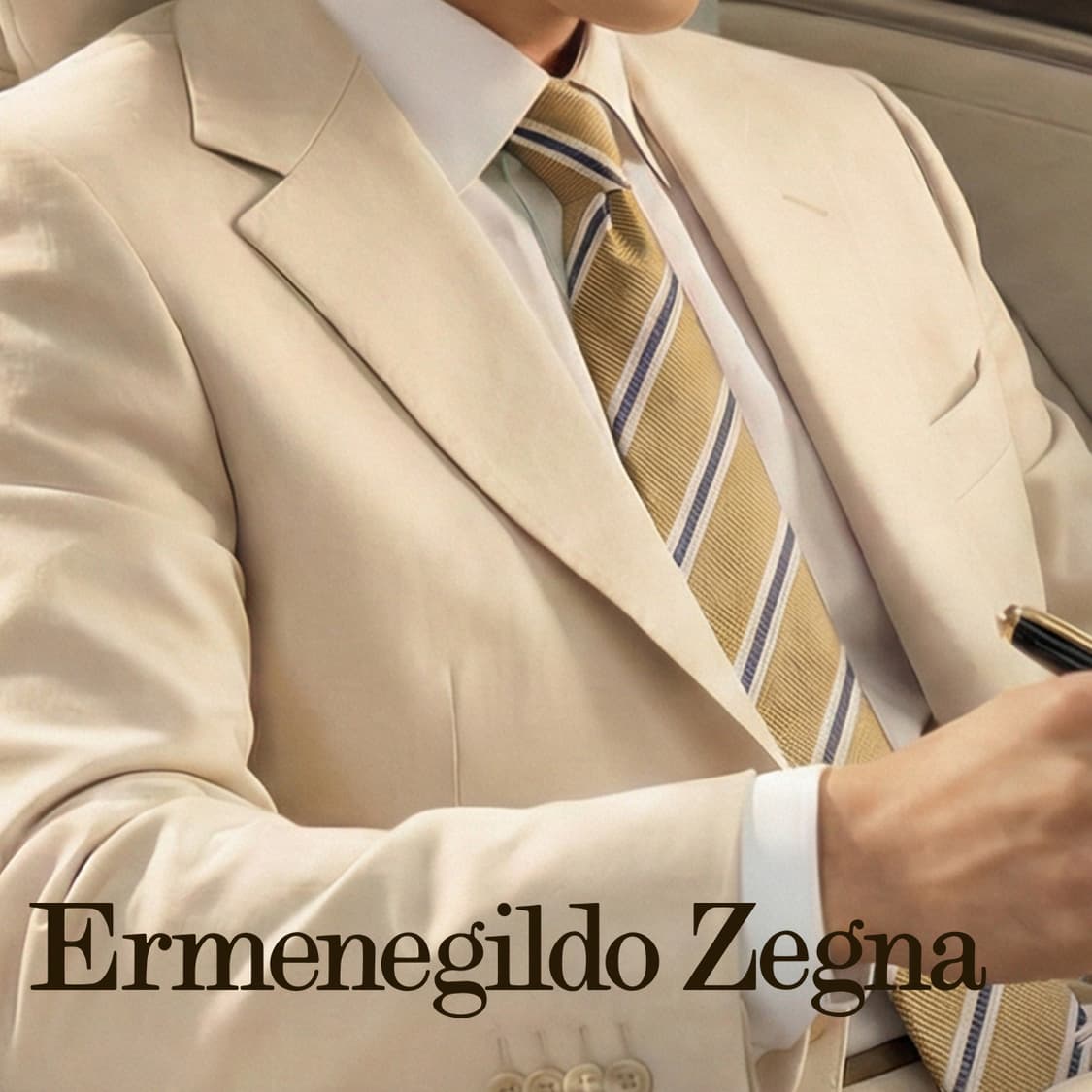 에르메네질도 제냐 브라운 스트라이프 넥타이 9.6cm A등급 K2152
 상품이미지1