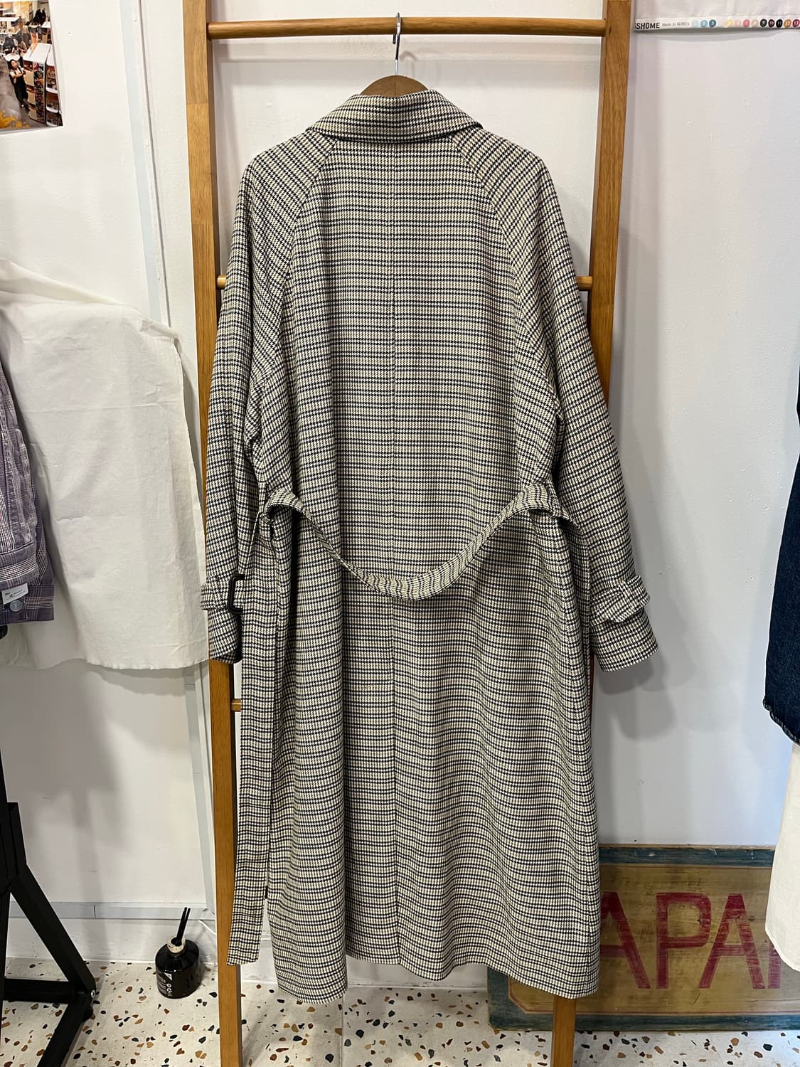 미쏘 체크 트렌치코트 상품이미지2