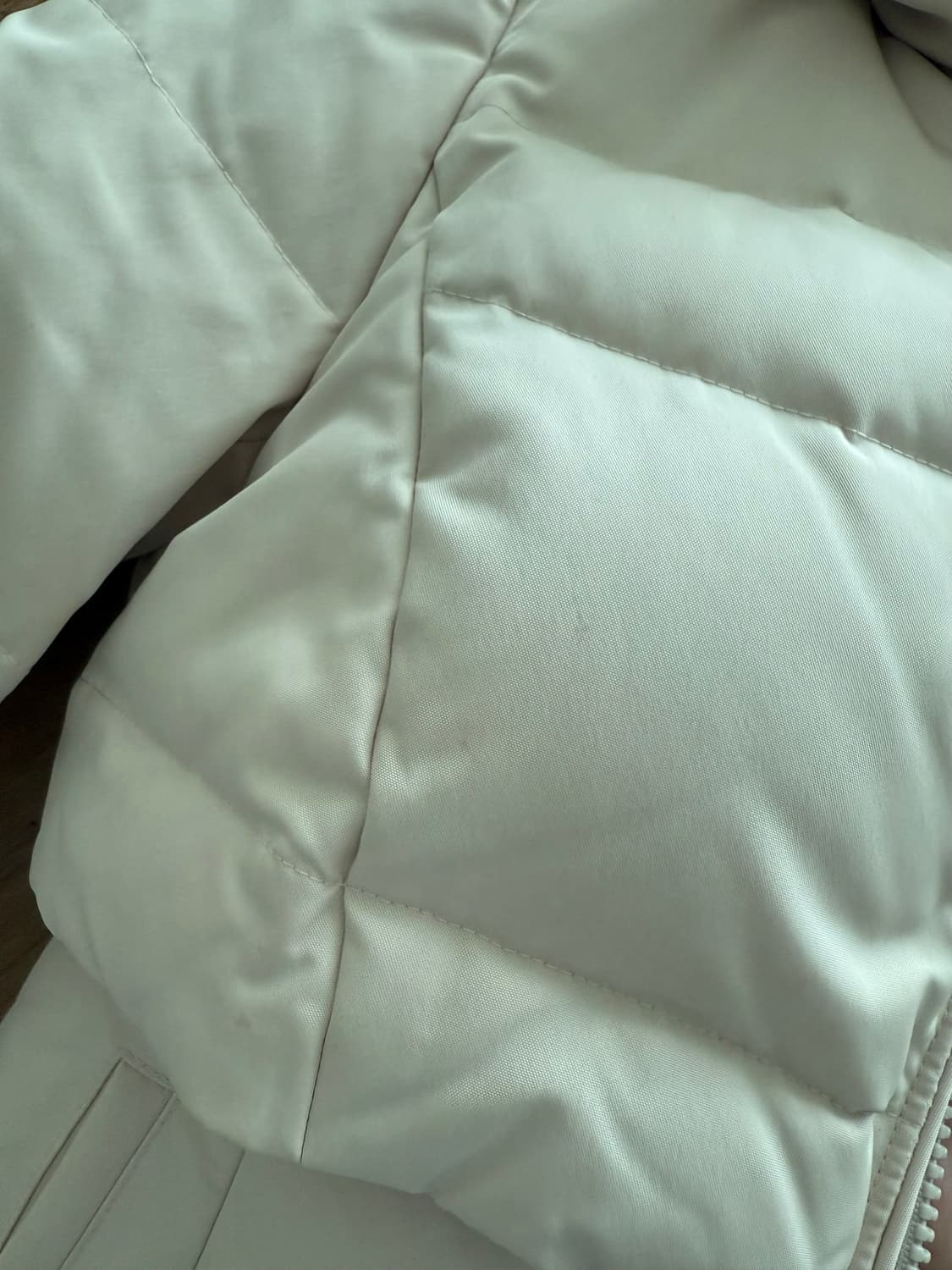 오브제 밍크퍼 아이보리 숏 패딩 상품이미지5