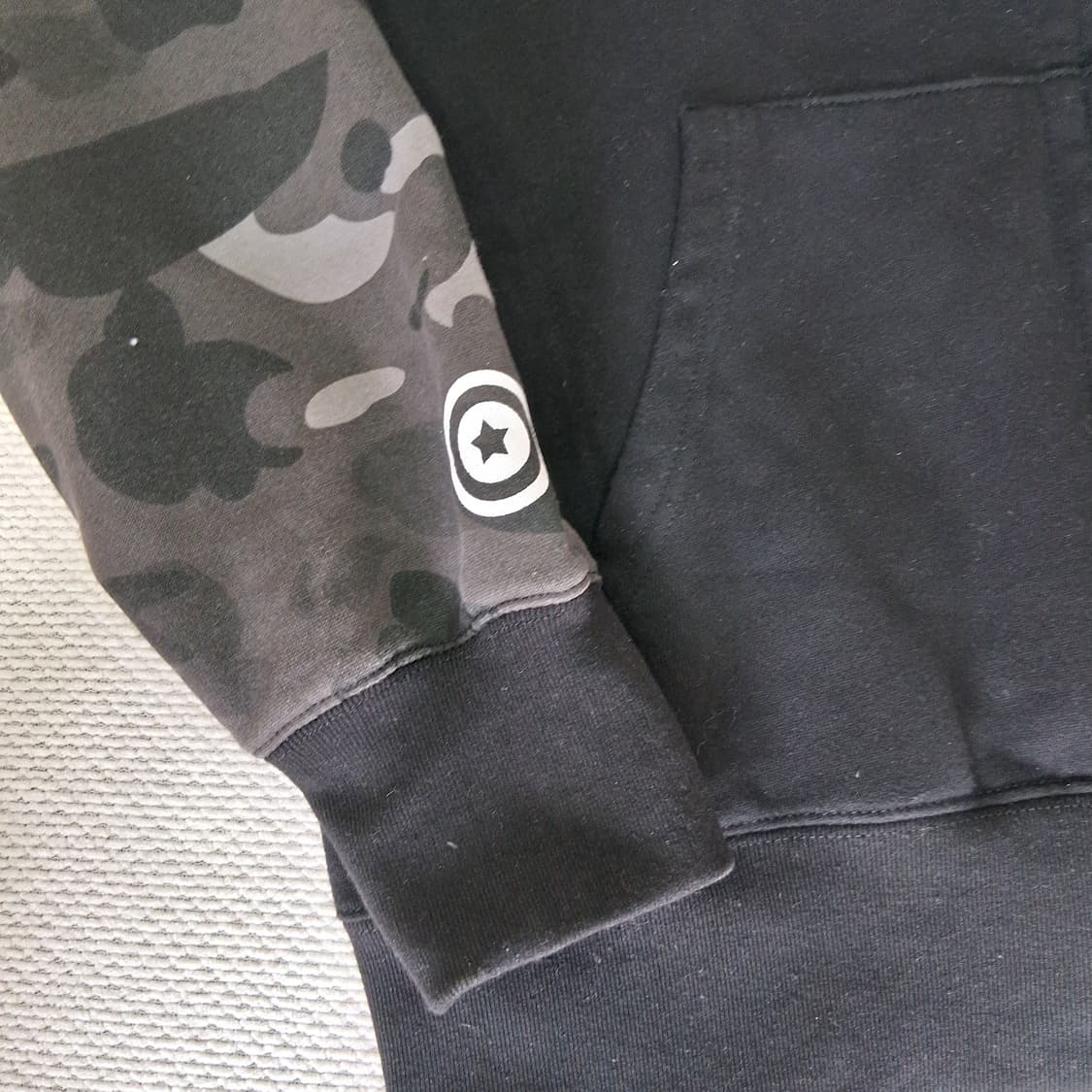 베이프 검정 카모 후드집업 상품이미지3