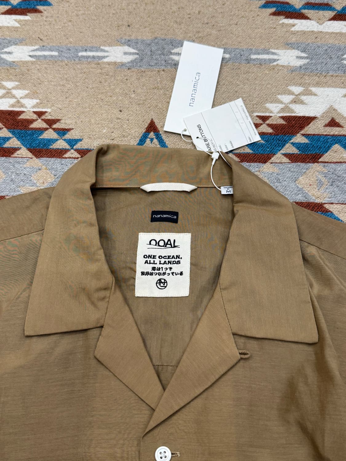 [M][100] 나나미카 오픈카라 셔츠 베이지 (CUPRO) 상품이미지7