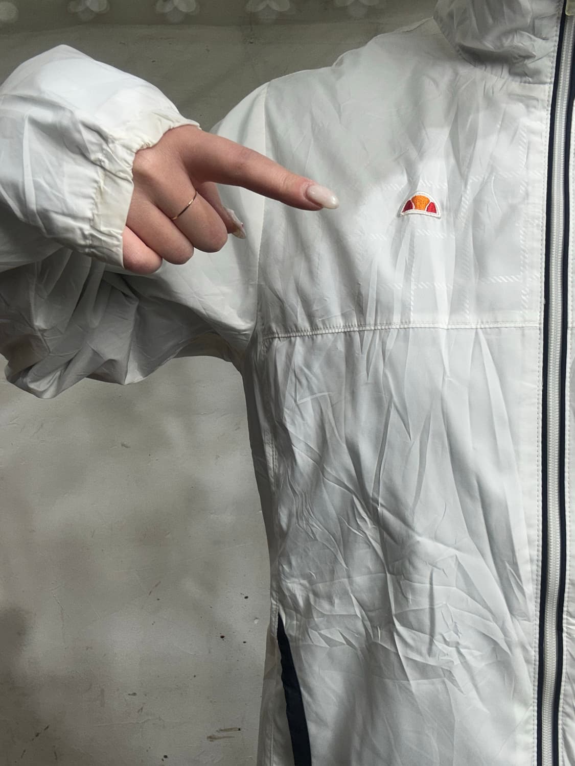 엘레쎄 일본판 화이트 오버핏 바람막이 올드스쿨 트랙 자켓  상품이미지4