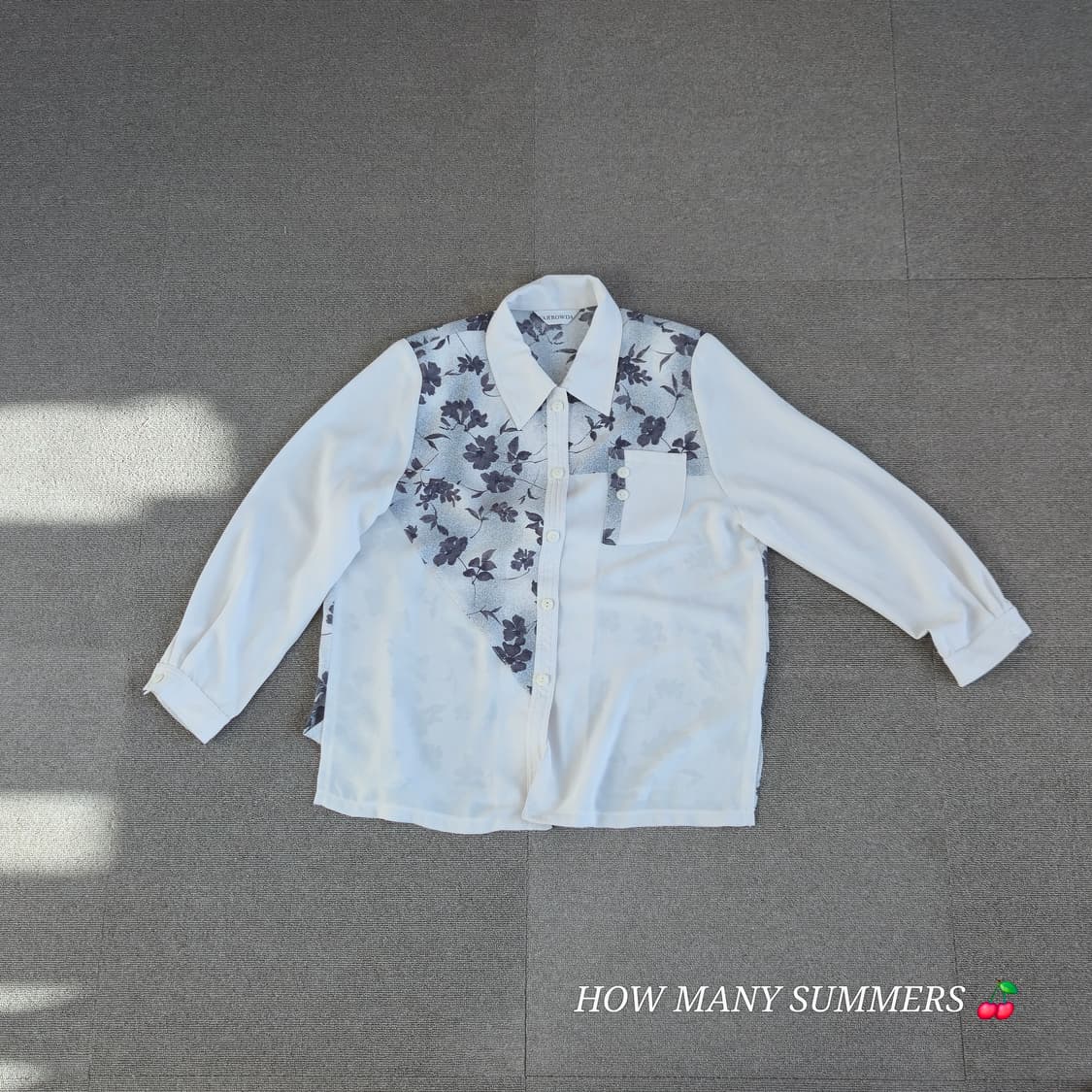 플라워 패턴 긴팔 블라우스 상품이미지1