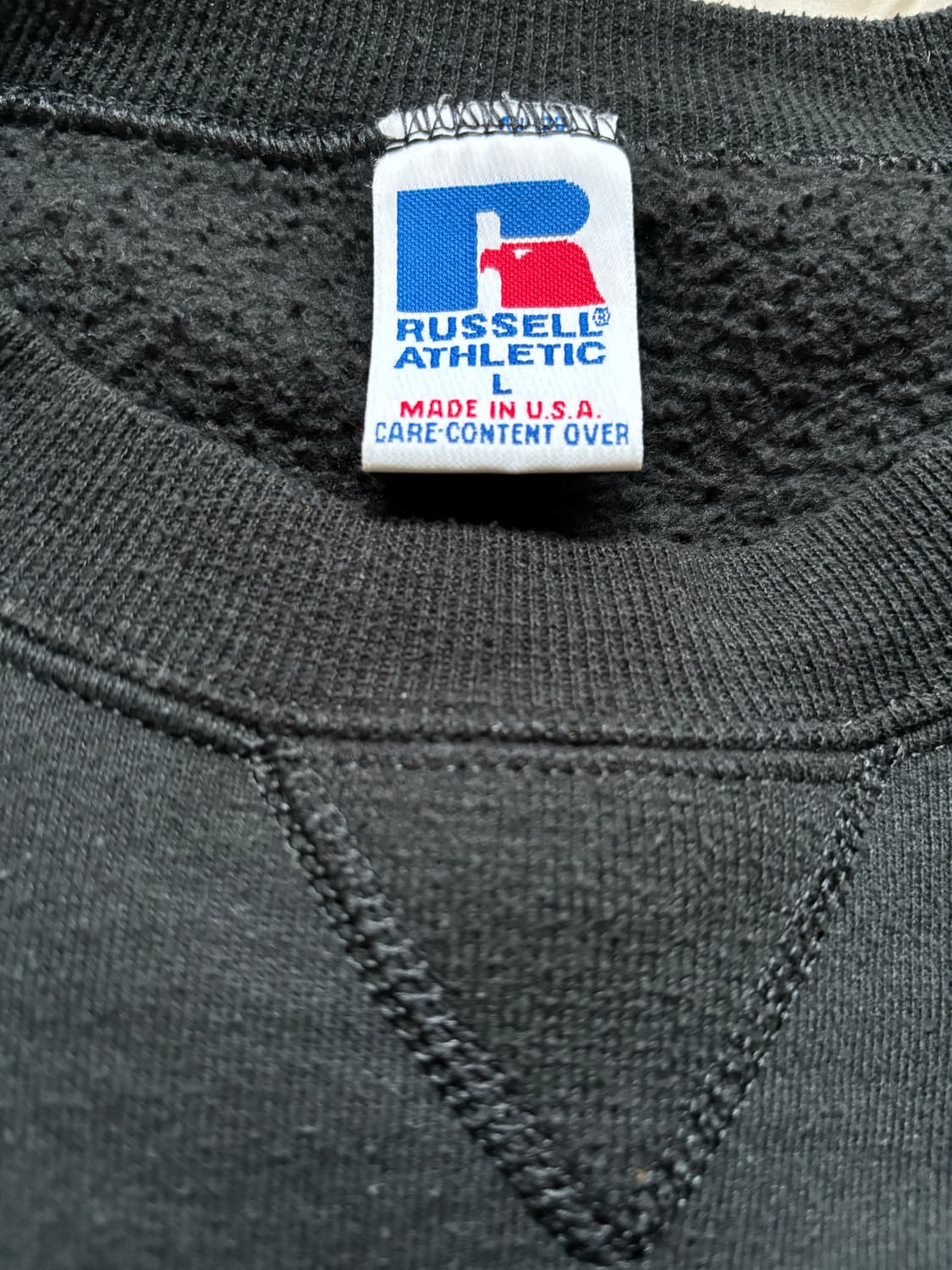 90s 러셀 스웻셔츠 블랙 L made in usa 상품이미지3