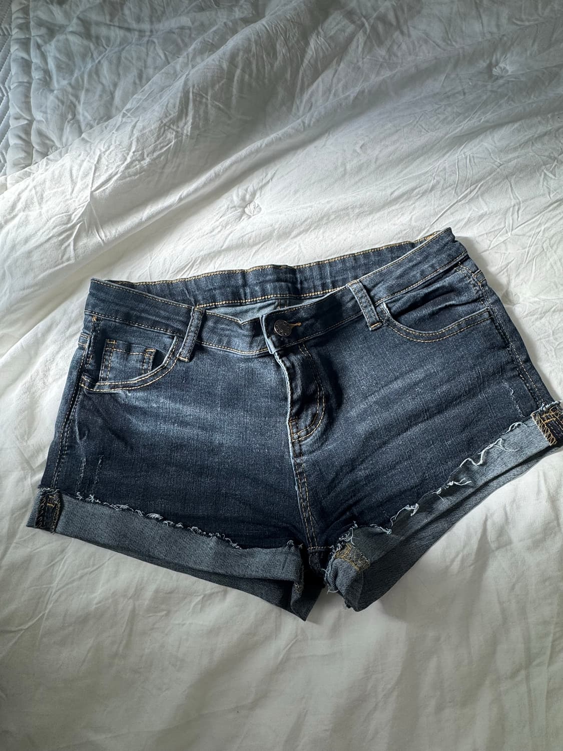 빈티지 워싱 진청 롤업 데님 숏팬츠🐰💙 상품이미지1