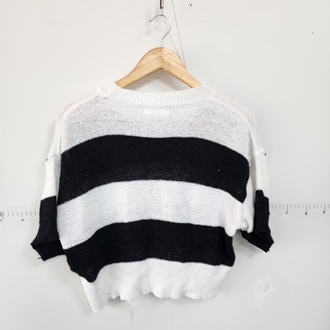 단가라 스트라이프 크롭 니트 상품이미지3