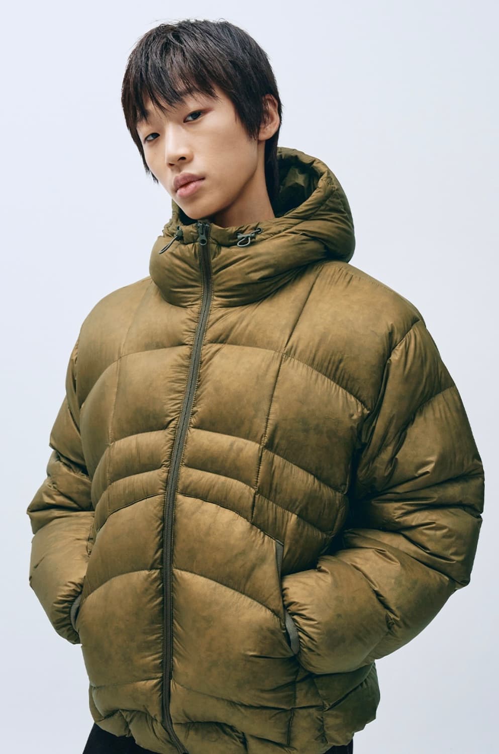 [L] 인템포무드 예티 푸퍼 덕다운 패딩 카키 상품이미지2