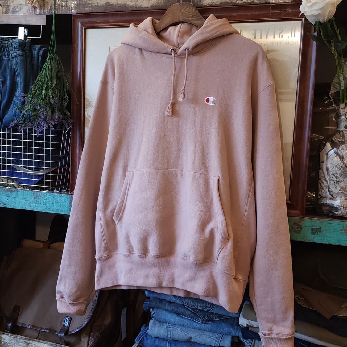 챔피온 리버스위브 인디핑크 후드 m 상품이미지2