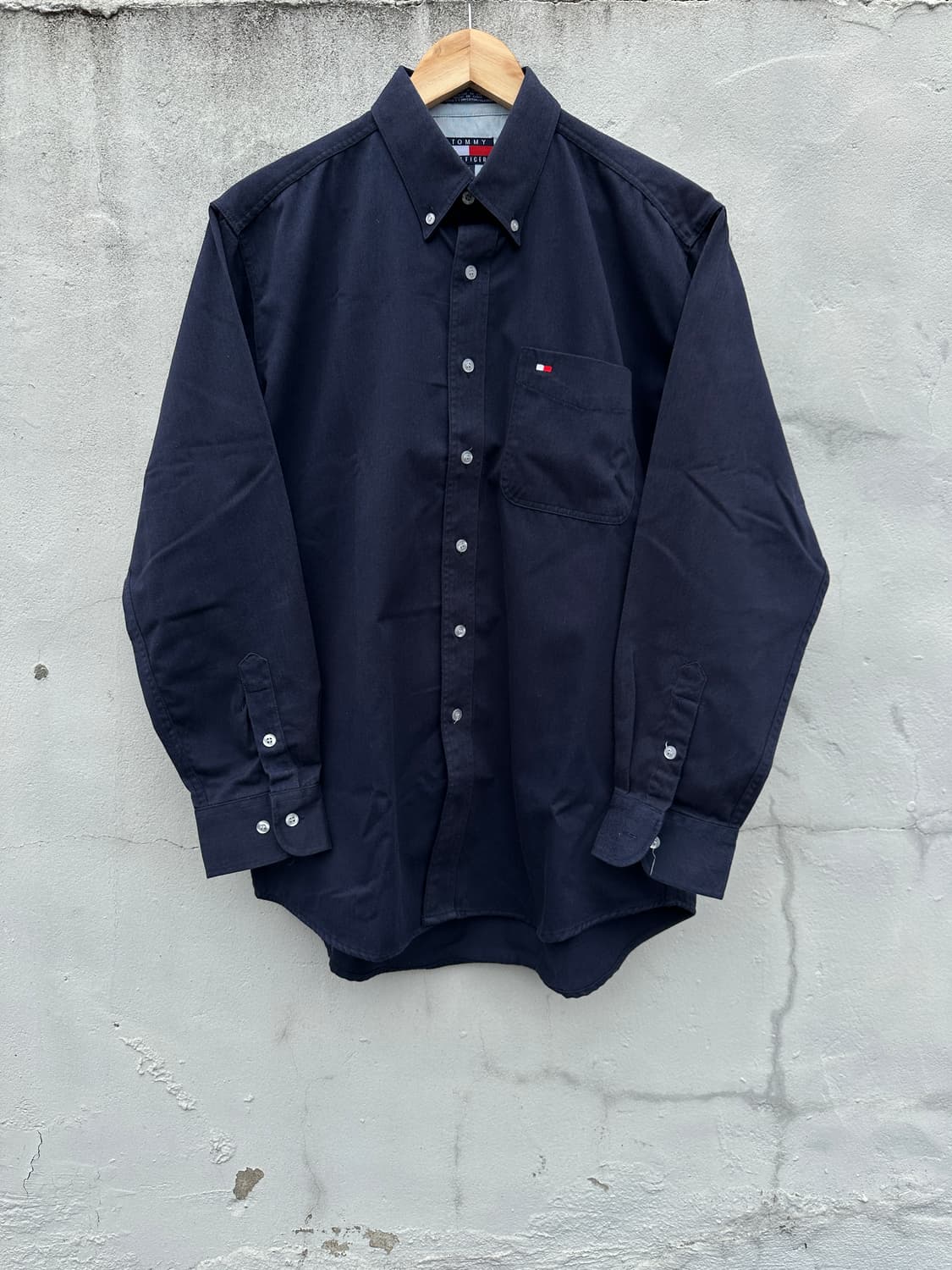 [M-L] 타미힐피거 네이비 트윌코튼 셔츠 상품이미지1