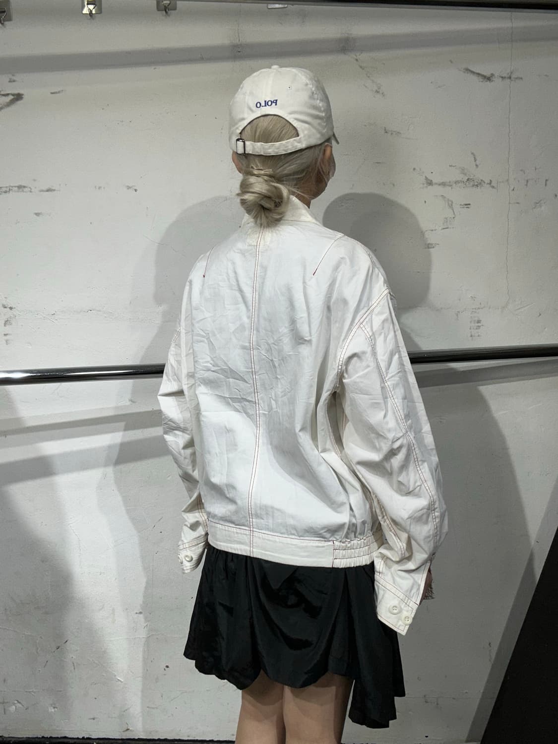 일본 빈티지 takeo 아이보리 트러커 블루종 자켓 상품이미지3