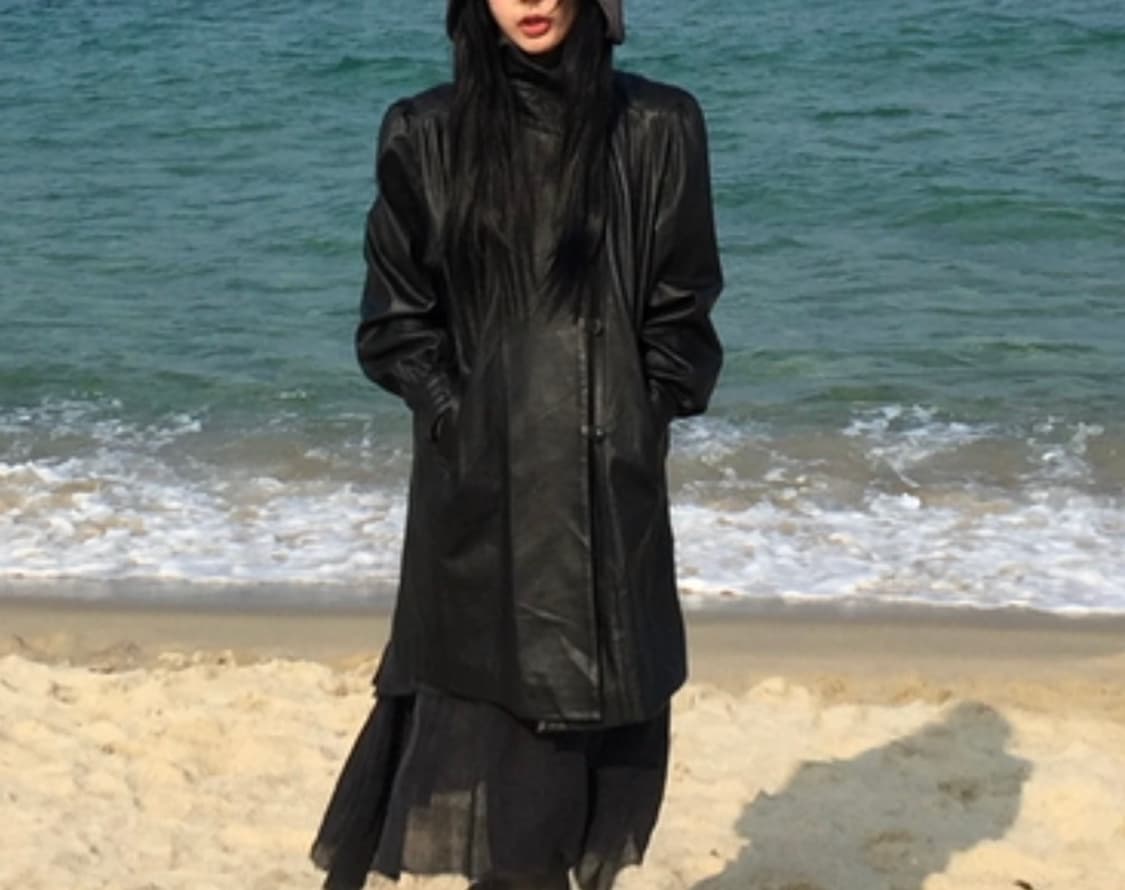 리얼레더 하이넥 카코트 상품이미지1