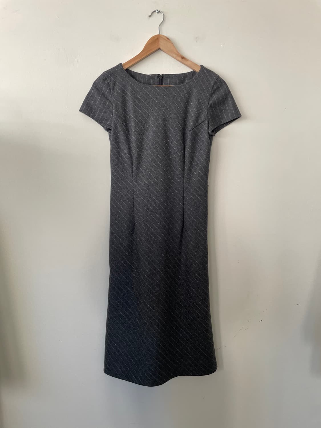 vintage diagonal stripe wool dress 상품이미지1