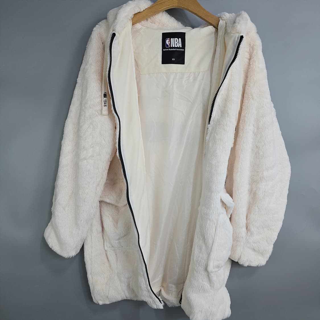 NBA 로스앤젤레스 레이커스 퍼 후드집업 아이보리 XS 상품이미지7