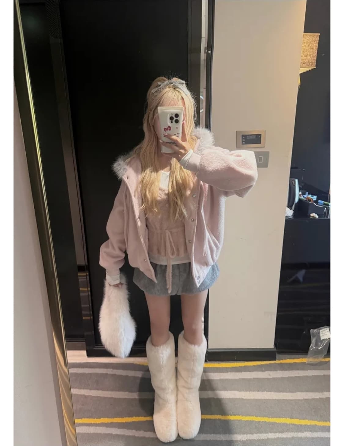 남다메이드 핀터걸 퍼 점퍼 자켓 후드집업 상품이미지2