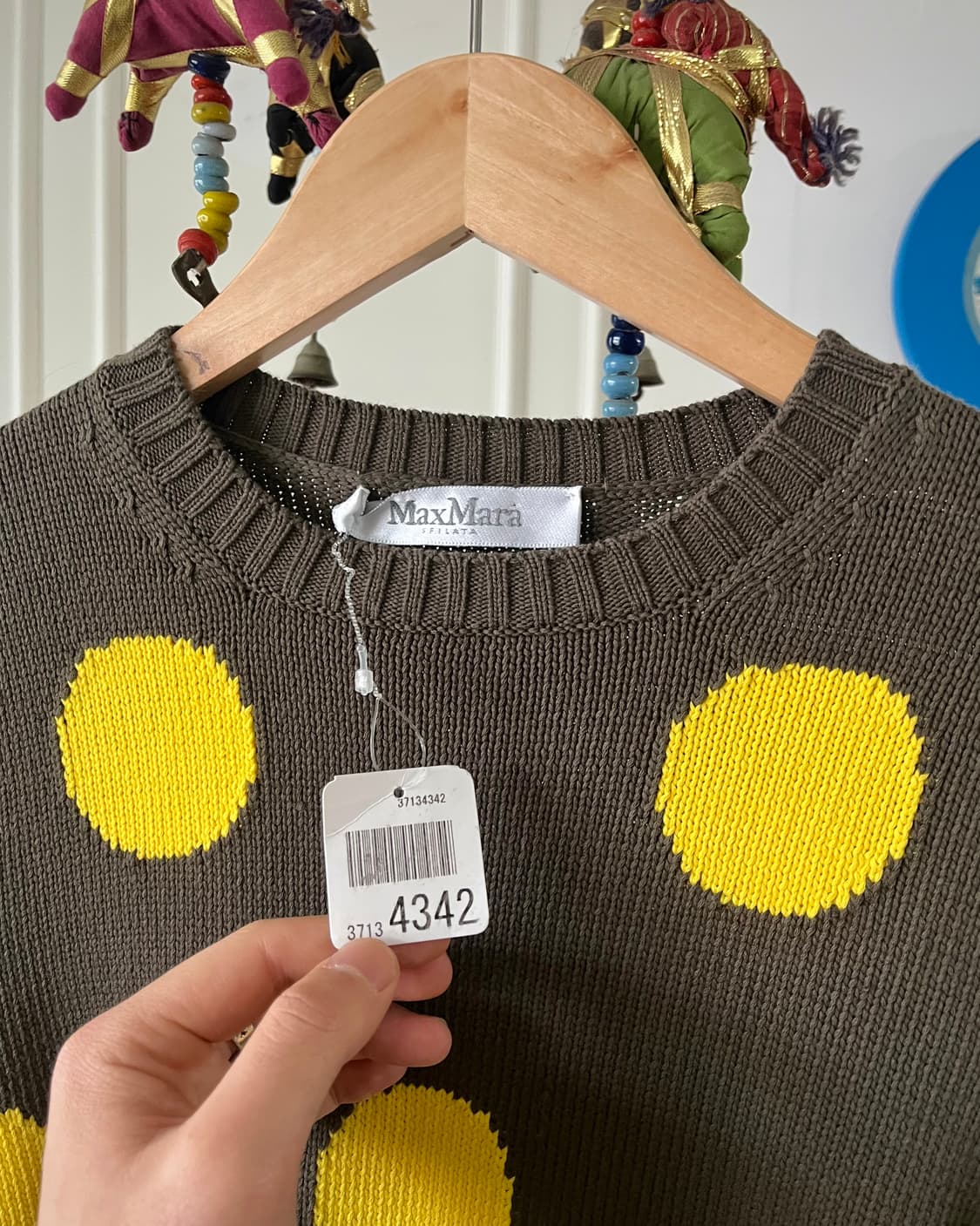 Max Mara Yellow Big Dot Knit Sweater 상품이미지5