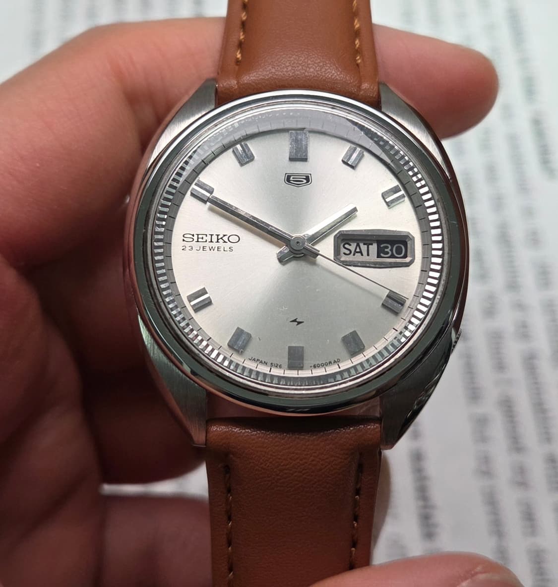 빈티지 세이코 순정 실버판 이너베젤 데이데이트 5126 오토매틱  상품이미지10