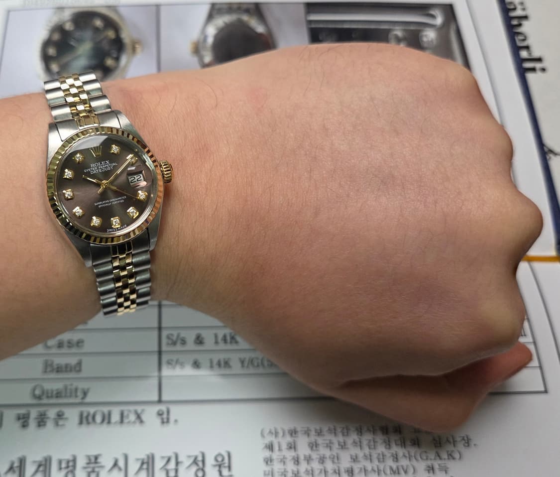 롤렉스 데이저스트 6917 초코판 10P다이아 쥬빌리줄 여성용 (감정서  상품이미지10