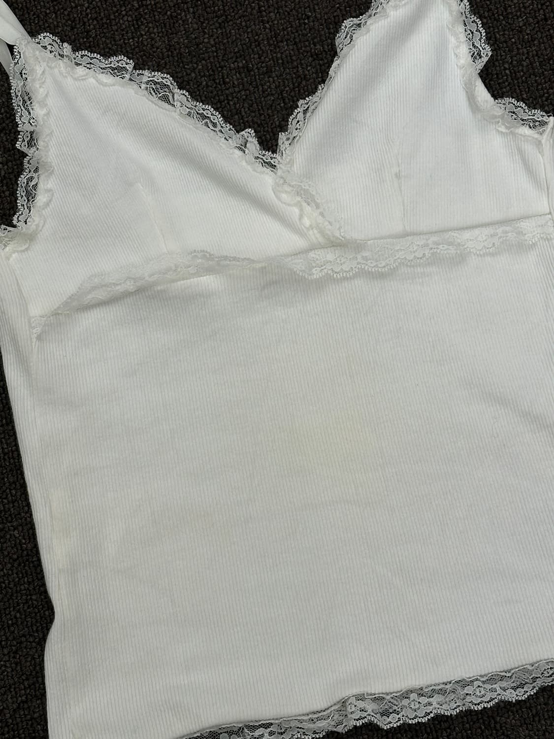 OS)Japanese vintage 여성 레이스 디테일 화이트 나시 상품이미지2