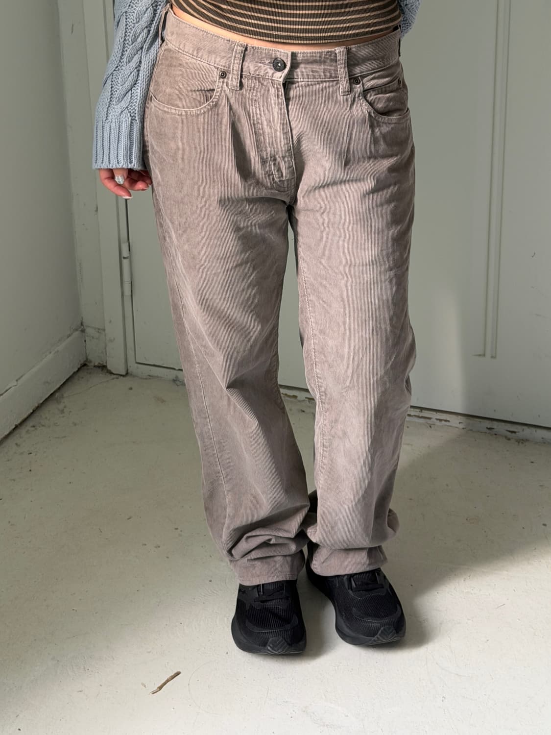일본빈티지 그레이 코듀로이 팬츠 상품이미지2