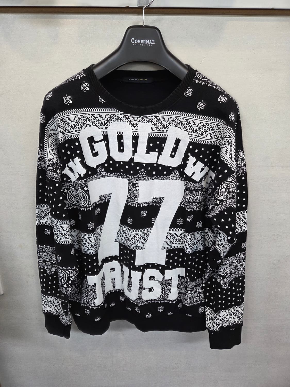 Custard yellow 77넘버 프린팅 페이즐리 맨투맨 L 상품이미지1