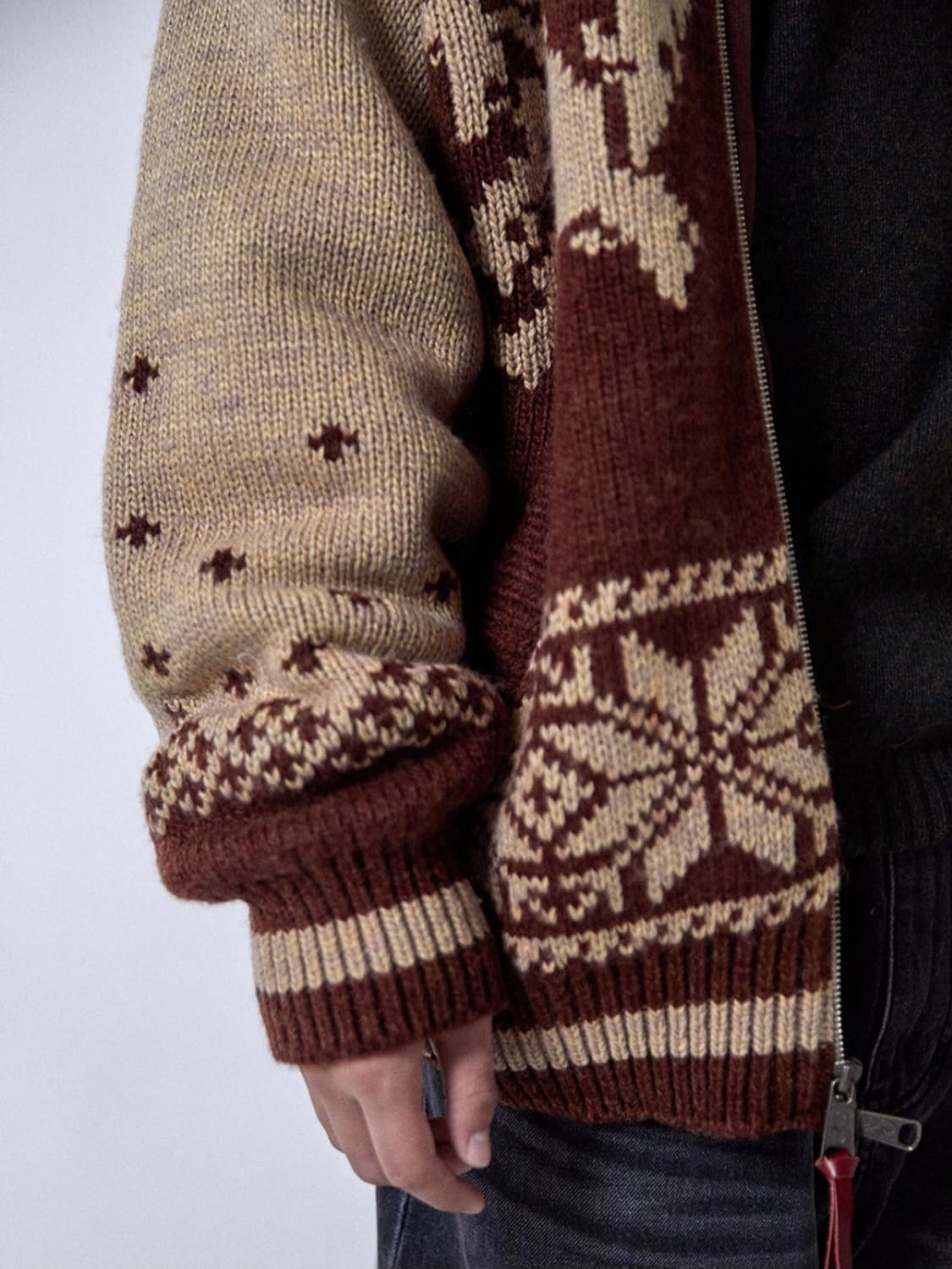 오가프 울프 코위찬 니트집업2사이즈 상품이미지4