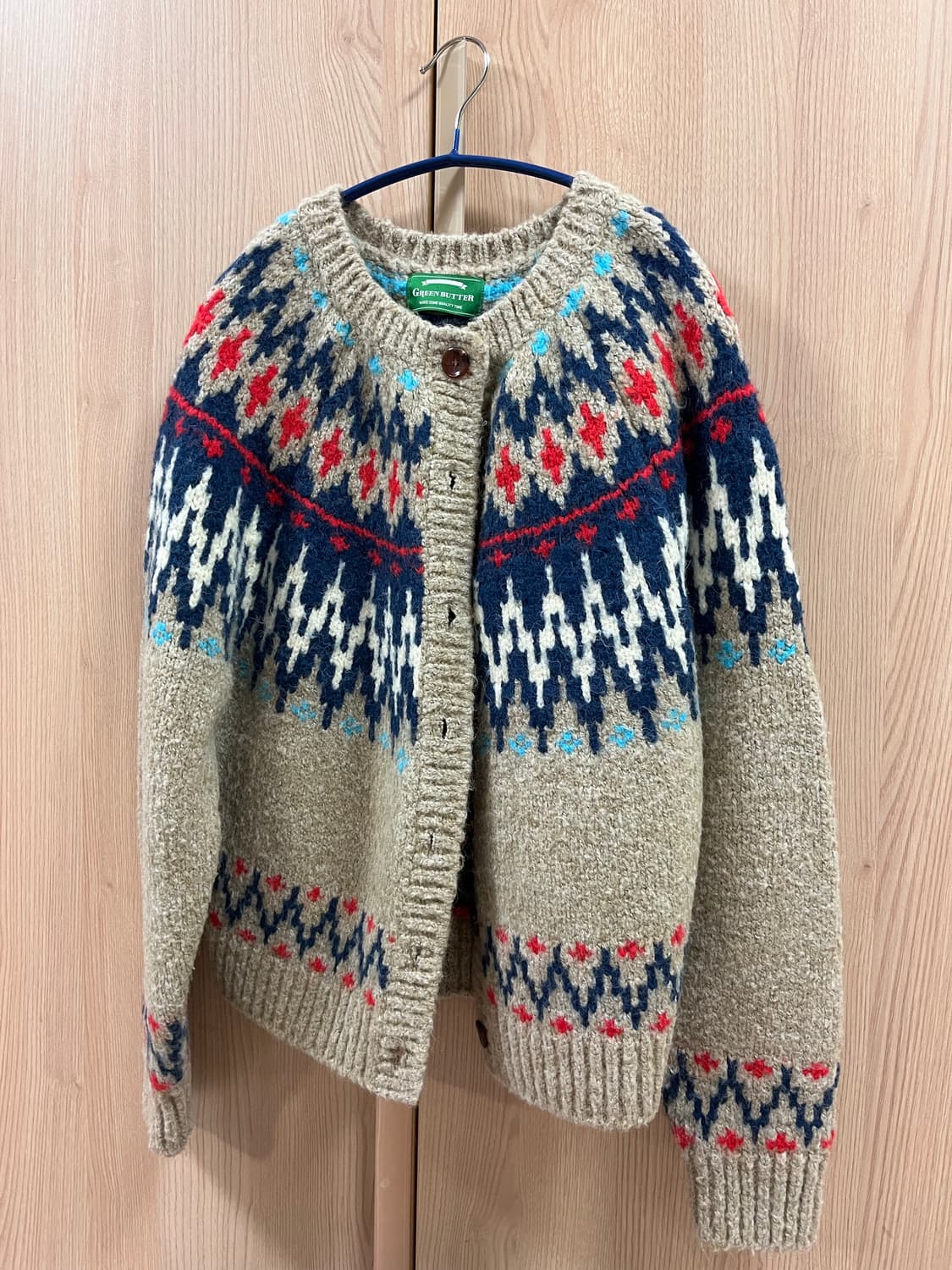 그린버터 노르딕 알파카 가디건 베이지 상품이미지1