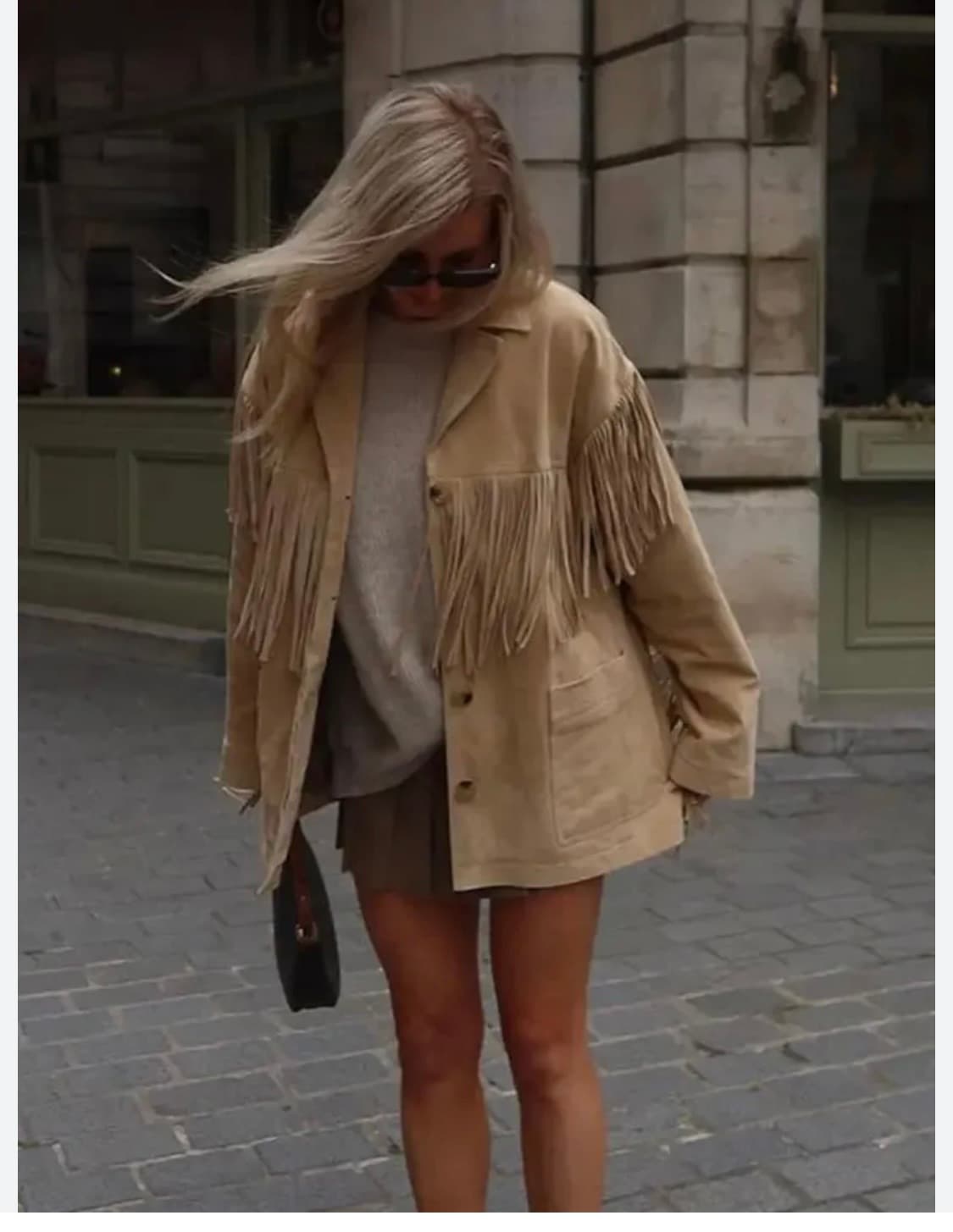 ZARA 자라 스웨이드 프린지 자켓 상품이미지5